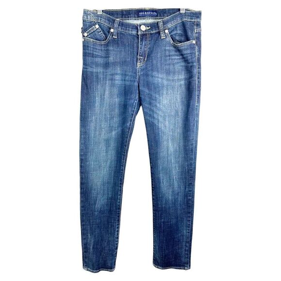Rock Republic Size 12 Jeans Slim Straight Blue Denim Embossed Pockets 275 - Picture 1 of 11